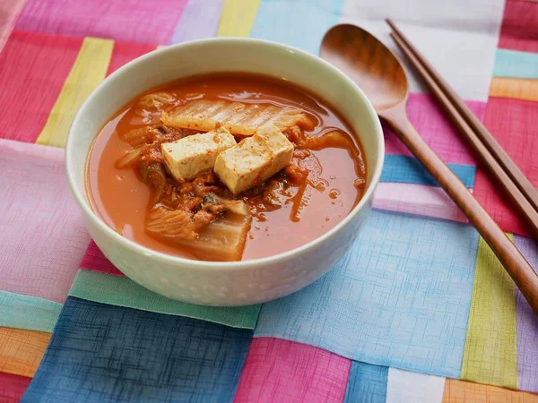 Korean Food Kimchi Stew Kimchi Jjigae — Stock Photo, Image