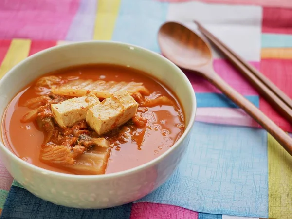 Korean Food Kimchi Stew Kimchi Jjigae — Stock Photo, Image