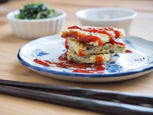 Rolo Ovo Comida Asiática Tamago Yaki — Fotografia de Stock