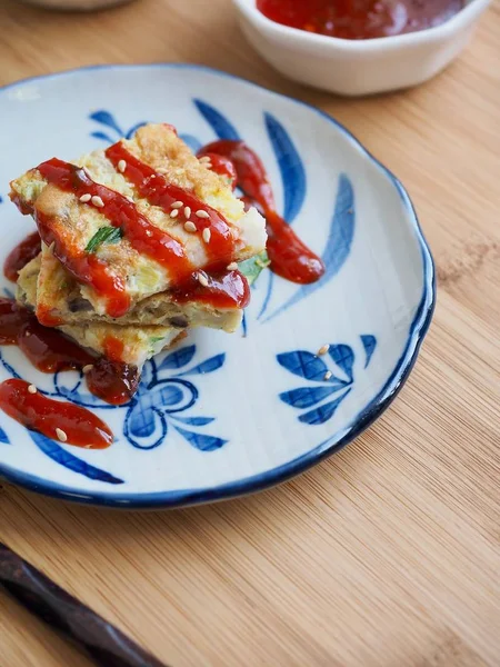 Rolo Ovo Comida Asiática Tamago Yaki — Fotografia de Stock