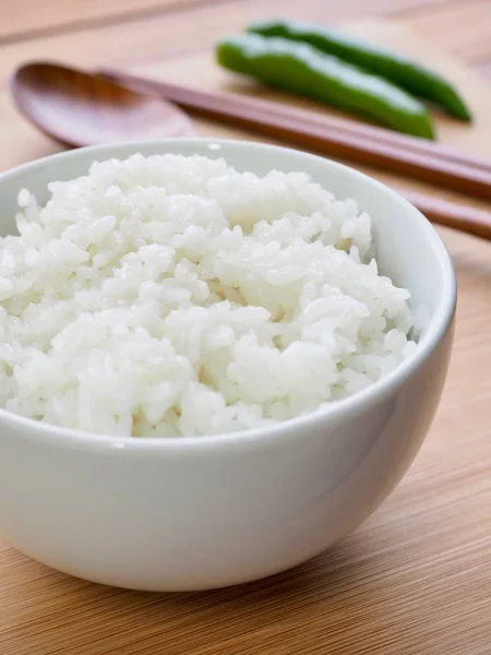 Ασιατικό Φαγητό Λευκό Ρύζι — Φωτογραφία Αρχείου