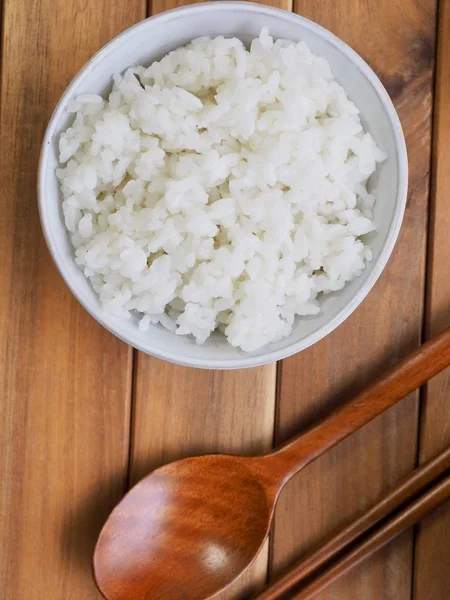 Asiatisches Essen Weißer Reis — Stockfoto