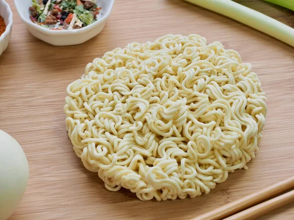 Asijské Jídlo Instantní Ramen Zelenina — Stock fotografie