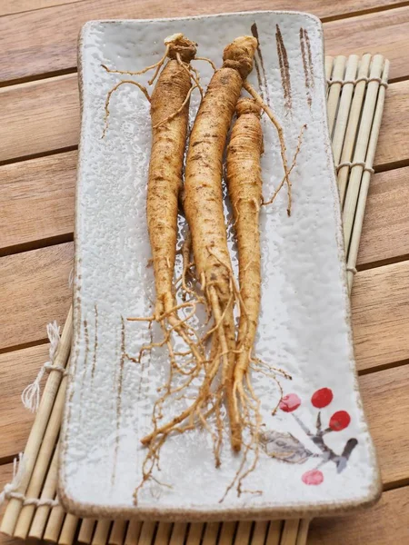 Koreansk Mat Färska Ginseng Susam — Stockfoto