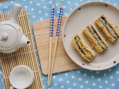 Kore yemeği siyah susam powderedsoybean yapışkan pirinç keki