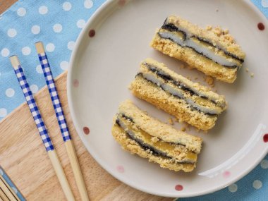 Kore yemeği siyah susam powderedsoybean yapışkan pirinç keki