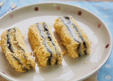 Kore yemeği siyah susam powderedsoybean yapışkan pirinç keki