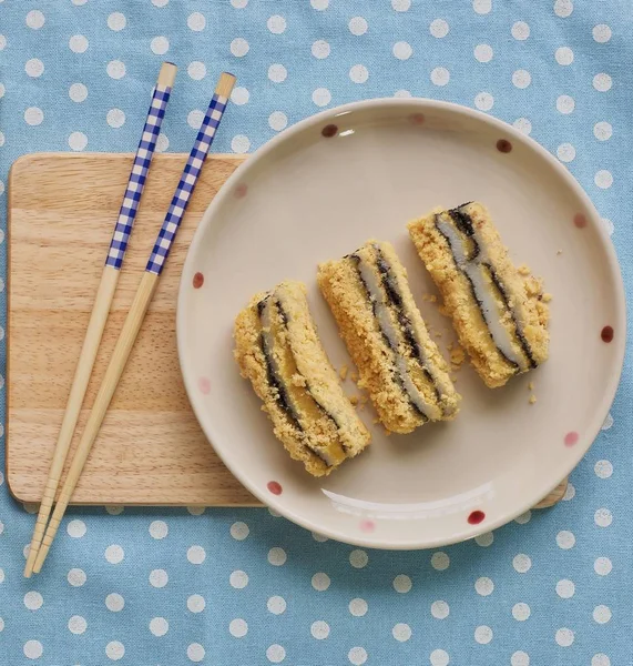 Kore yemeği siyah susam powderedsoybean yapışkan pirinç keki