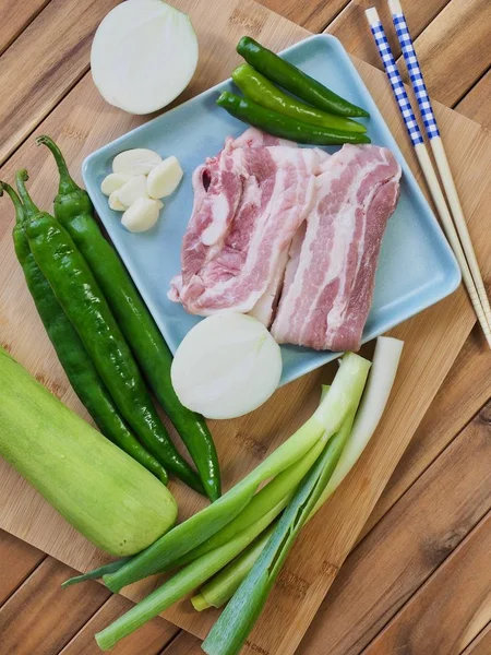 Kore yemeği domuz eti ve sebze, Samgyeopsal