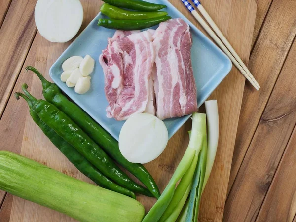 Kore yemeği domuz eti ve sebze, Samgyeopsal