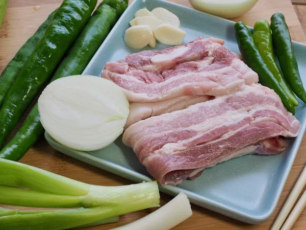 Kore yemeği domuz eti ve sebze, Samgyeopsal