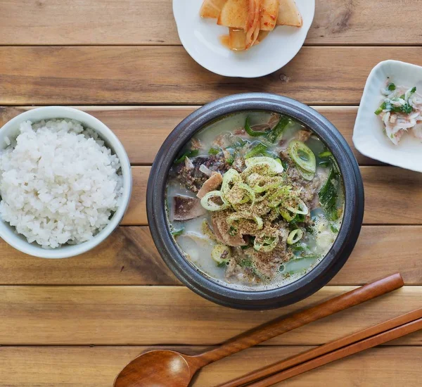 Koreański Jedzenie Zupy Lody Lody Gukbap — Zdjęcie stockowe