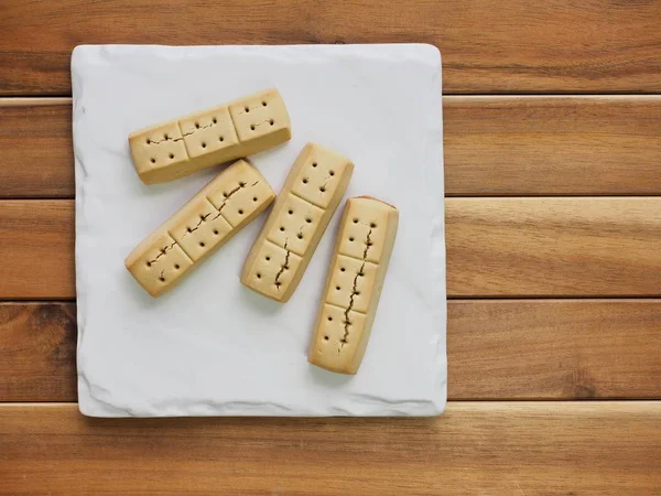 Pan Corto Plato Blanco — Foto de Stock