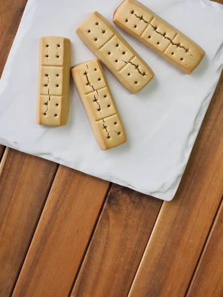 Pan Corto Plato Blanco — Foto de Stock