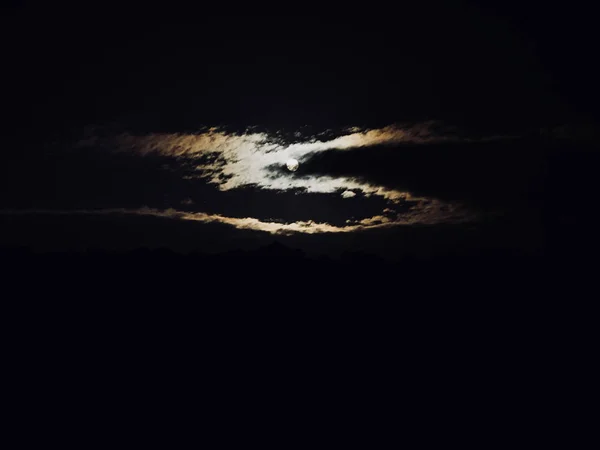 Clair Lune Lumière Des Étoiles Dans Ciel Nocturne Corée — Photo