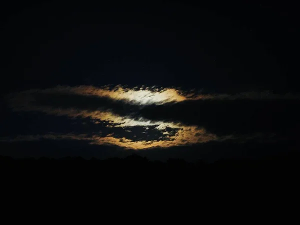 Światło Księżyca Gwiazd Nocnym Niebie Widoczne Korei — Zdjęcie stockowe