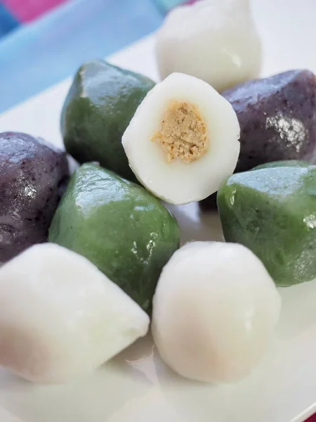 Makanan Korea Songpyeon Kue Beras Berbentuk Setengah Bulan — Stok Foto