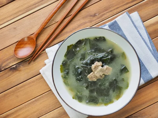 Korean Food Beef Seaweed Soup — Stock Photo, Image