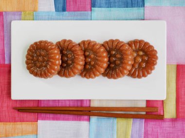 Korean traditional sweets Yakgwa, Honey Cookie  clipart