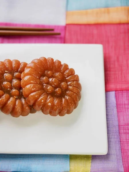 Korejské Tradiční Sladkosti Yakgwa Honey Cookie — Stock fotografie