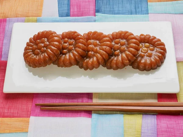 Korejské Tradiční Sladkosti Yakgwa Honey Cookie — Stock fotografie