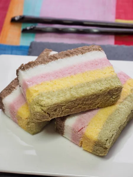 Cibo Coreano Torta Riso Arcobaleno Giuggiola — Foto Stock