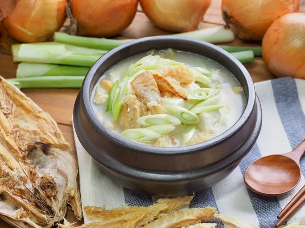 Koreaans Voedsel Gedroogde Pollack Soep — Stockfoto
