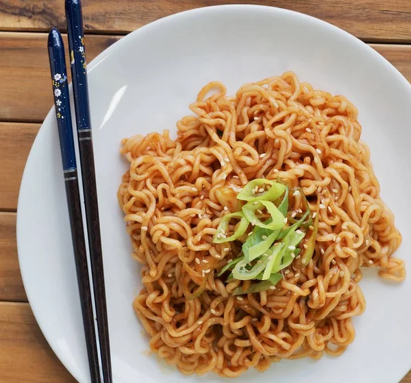 Comida Asiática Bibim Ramen — Fotografia de Stock