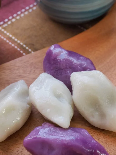 Comida Coreana Songpyeon Bolo Arroz Forma Meia Lua — Fotografia de Stock