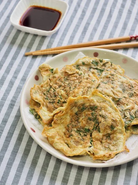 Estilo Coreano Huevo Panqueques Verduras —  Fotos de Stock