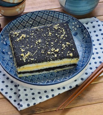 Asya gıda siyah susam yapışkan pirinç keki