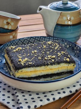 Asya gıda siyah susam yapışkan pirinç keki