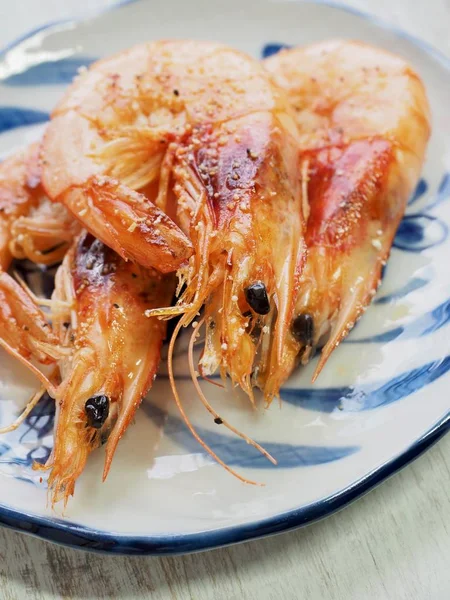 Aziatisch Eten Gegrilde Garnalen — Stockfoto