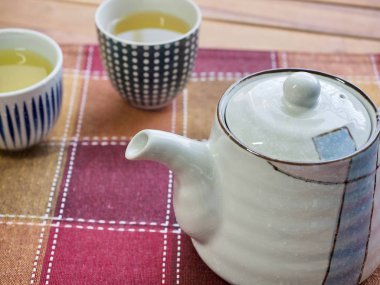 Asya geleneksel içecek yeşil çay