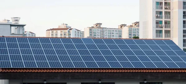 Huis Dak Met Zonnepaneel Zuid Korea — Stockfoto