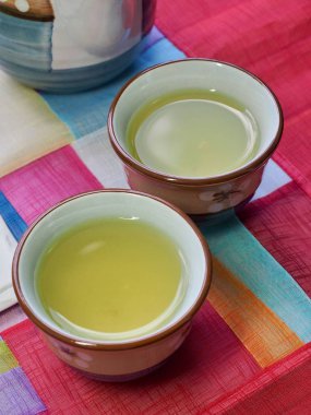 Asya geleneksel içecek yeşil çay