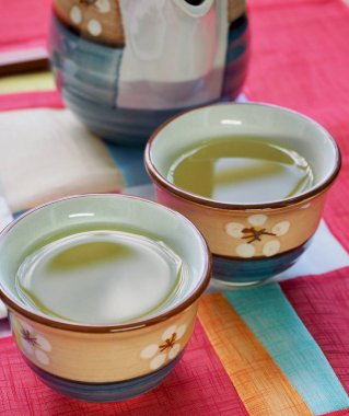 Asya geleneksel içecek yeşil çay