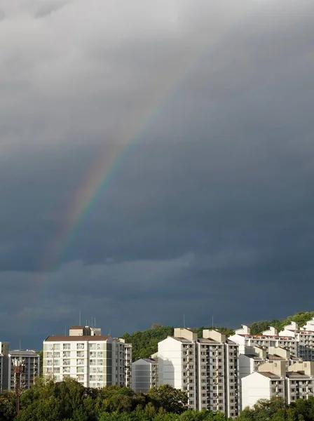 Cheongju City Apartment Und Regenbogenlandschaft — Stockfoto