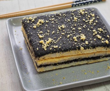 Asya gıda siyah susam yapışkan pirinç keki