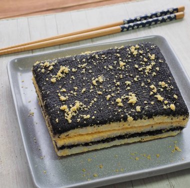 Asya gıda siyah susam yapışkan pirinç keki