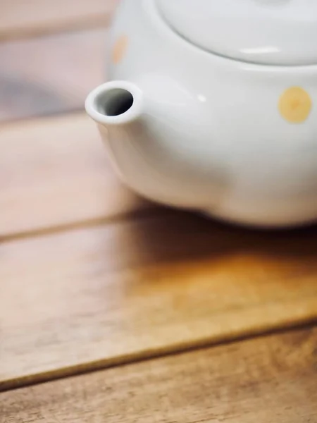 Grüner Tee Porzellankanne — Stockfoto