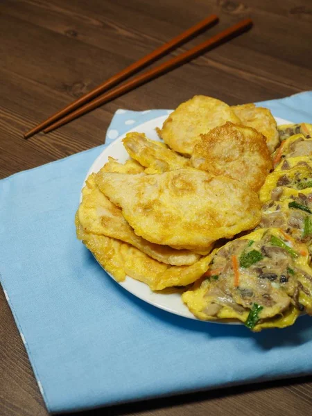Koreanisches Essen Modeum Jeon Verschiedene Pfannkuchen — Stockfoto