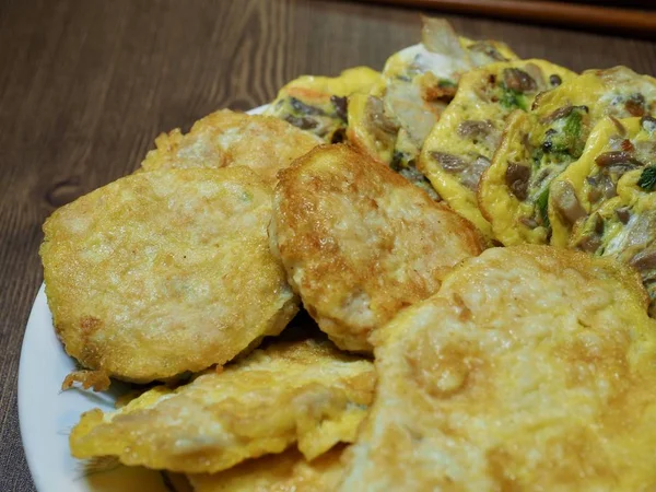 อาหารเกาหล โหมดเจ แพนเค กหลากหลาย — ภาพถ่ายสต็อก