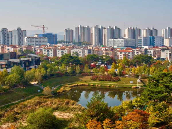 Αστικό Τοπίο Της Πόλης Cheongju Στην Κορέα — Φωτογραφία Αρχείου