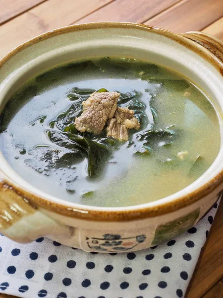 Zuppa Coreana Alghe Manzo — Foto Stock