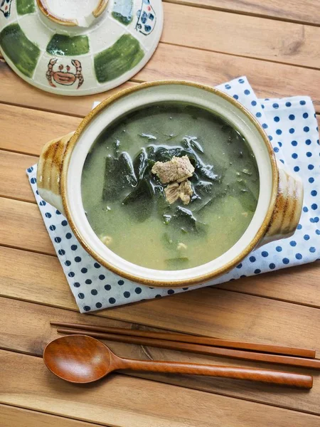 Korean Food Beef Seaweed Soup — Stock Photo, Image