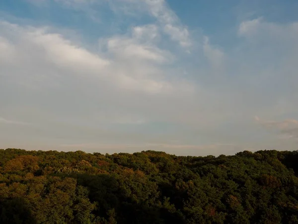 Pôr Sol Paisagem Floresta Parque Coréia Cheongju Cidade — Fotografia de Stock