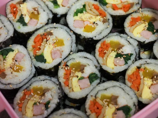 Koreański Jedzenie Warzyw Kimbap — Zdjęcie stockowe