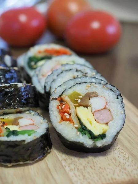 Koreański Jedzenie Warzyw Kimbap — Zdjęcie stockowe