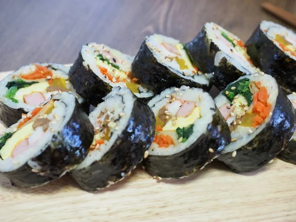 Koreański Jedzenie Warzyw Kimbap — Zdjęcie stockowe